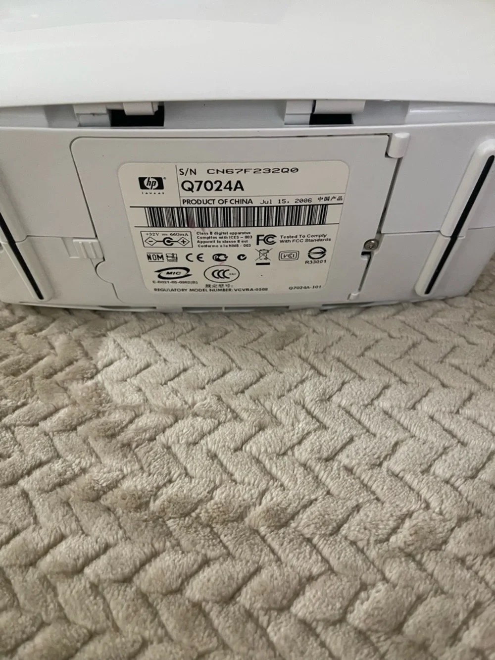 HP Photosmart A510 Portable Photo Printer - White and Light Gray